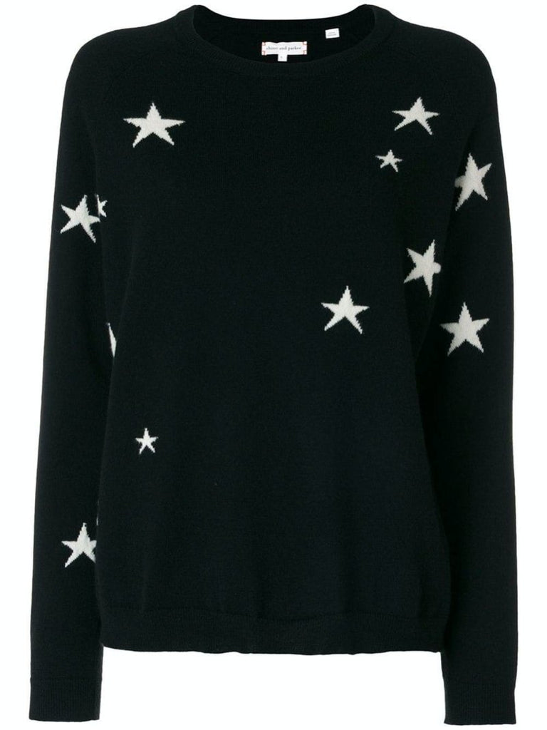 Navy Slouchy Star Cashmere Sweater - Season Seven NYC