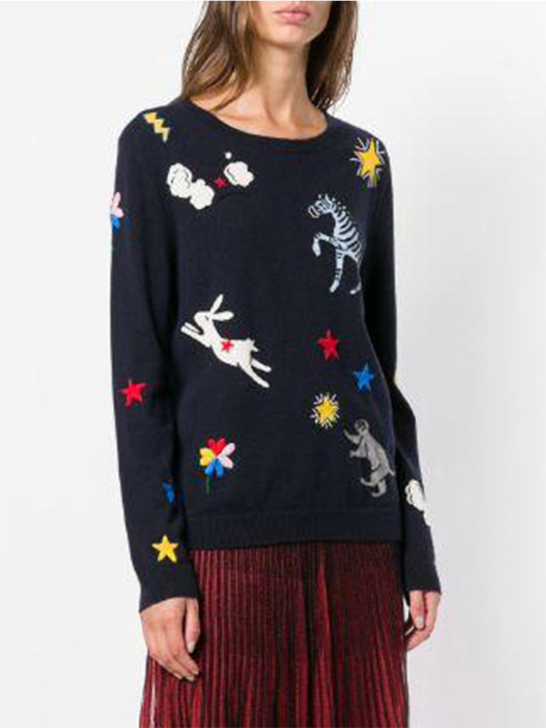 Embroidered Fitted Sweater - Season Seven NYC
