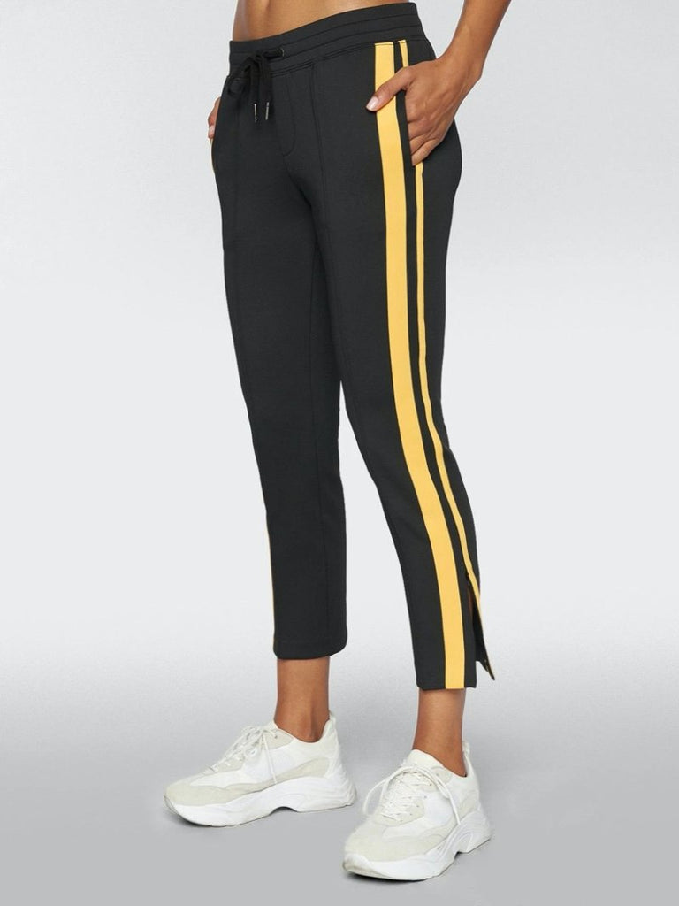 Cropped Track Pant With Sport stripes Black - Season Seven NYC