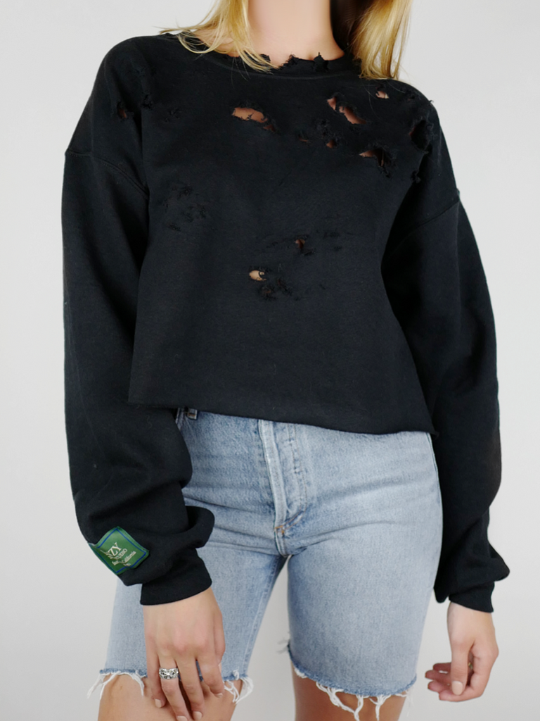 Distressed crop sweater - Season Seven NYC
