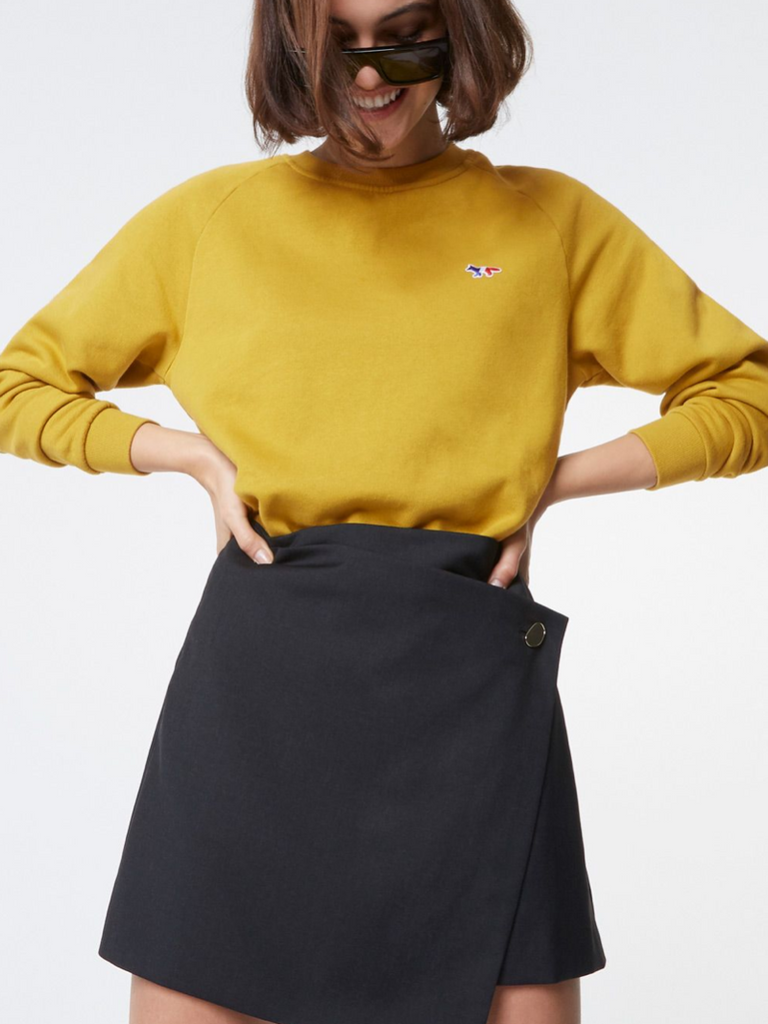 TRICOLOR FOX PATCH MUSTARD SWEATSHIRT Season Seven NYC