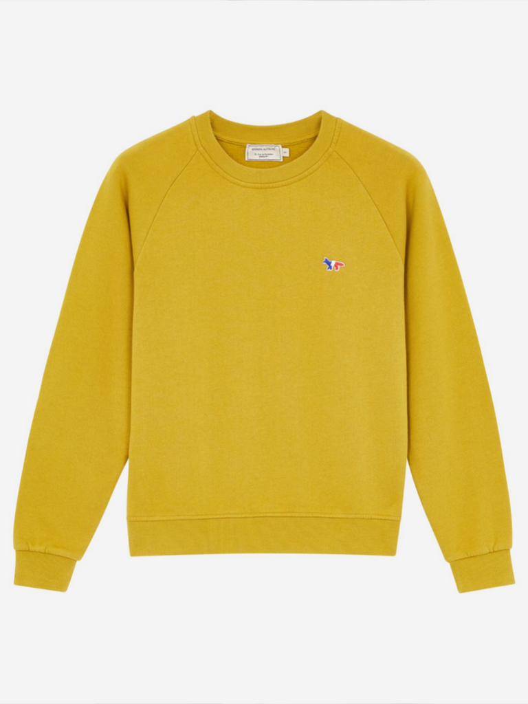 TRICOLOR FOX PATCH MUSTARD SWEATSHIRT - Season Seven NYC