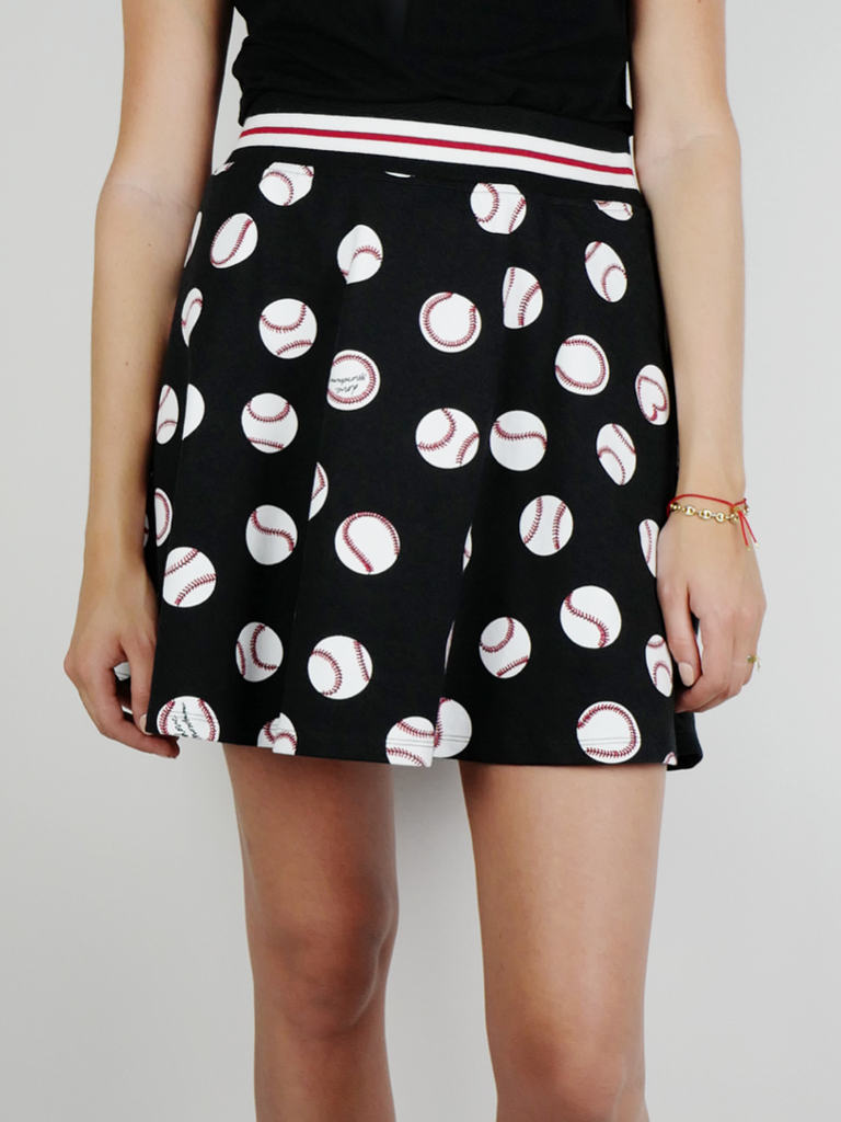 Black baseball printed skirt - Season Seven NYC