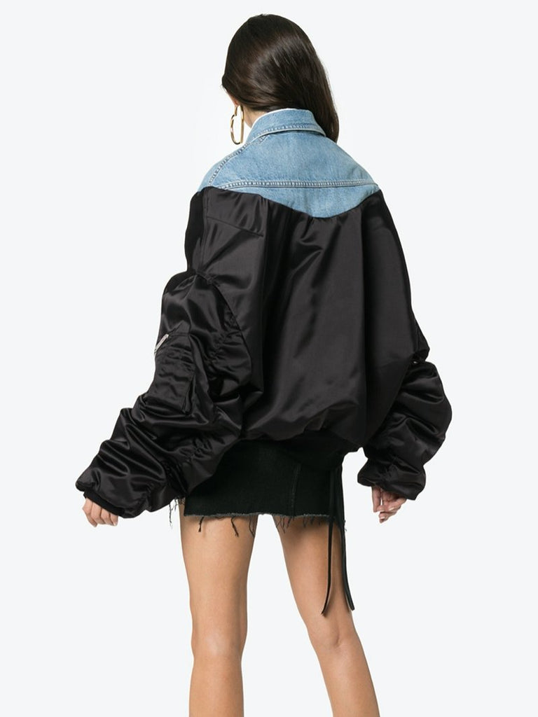 Unravel Project Denim Panelled Bomber Jacket - Season Seven NYC