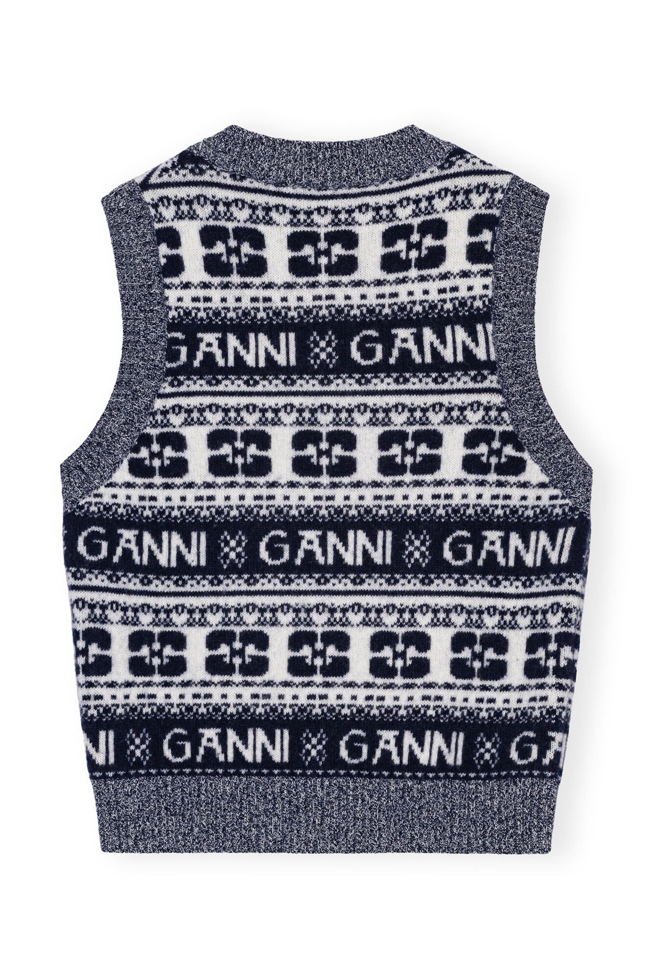Shaved Chocolate Brown Logo Wool Mix Vest | GANNI