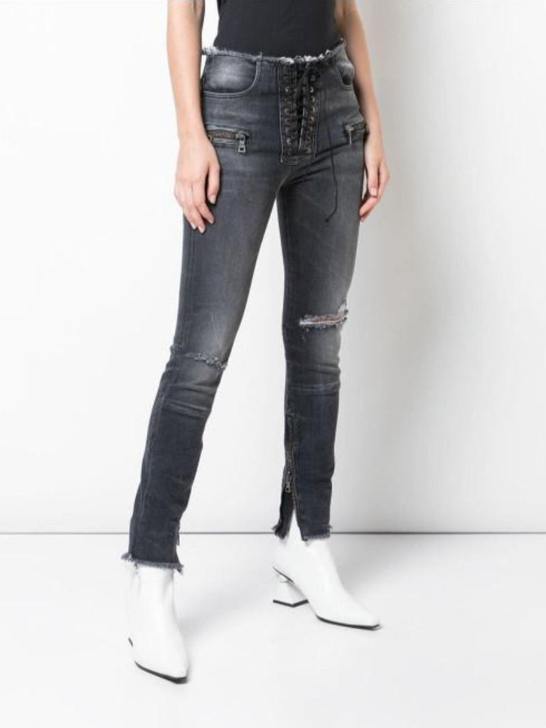 Lace Up Skinny Trousers - Season Seven NYC