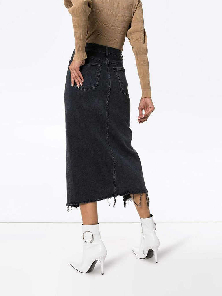 Elizabella front slit denim skirt - Season Seven NYC