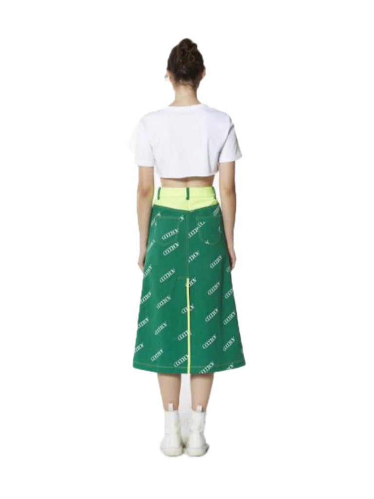 Logo Long Denim Skirt - Season Seven NYC