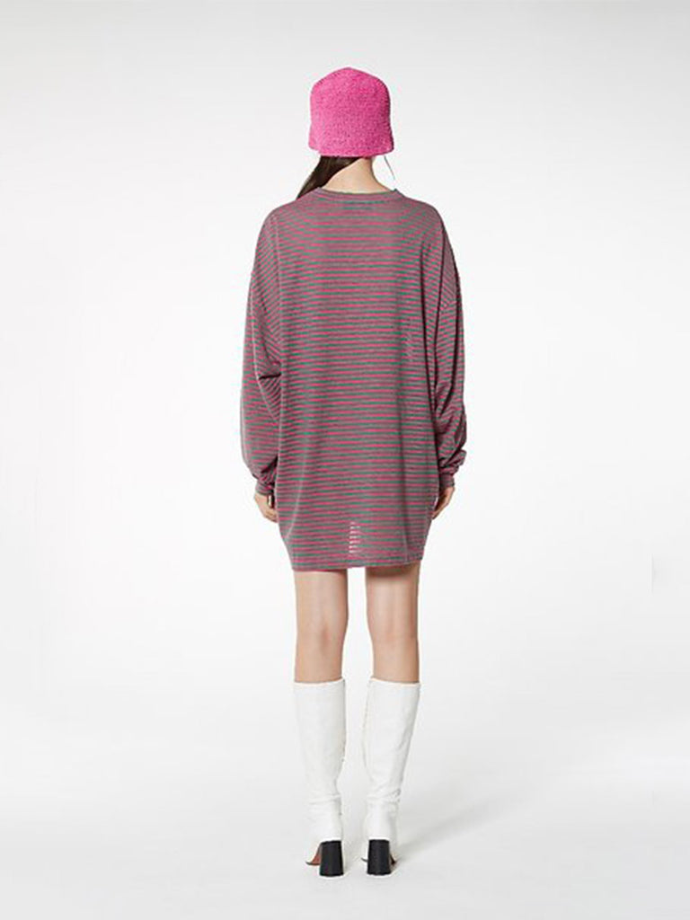 OVERSIZED L/SLV STRIPE TEE [ship immediately!]