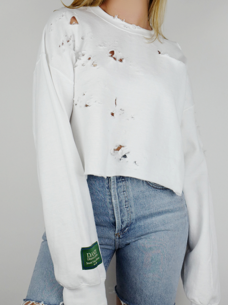 DISTRESSED CROP WHITE - Season Seven NYC