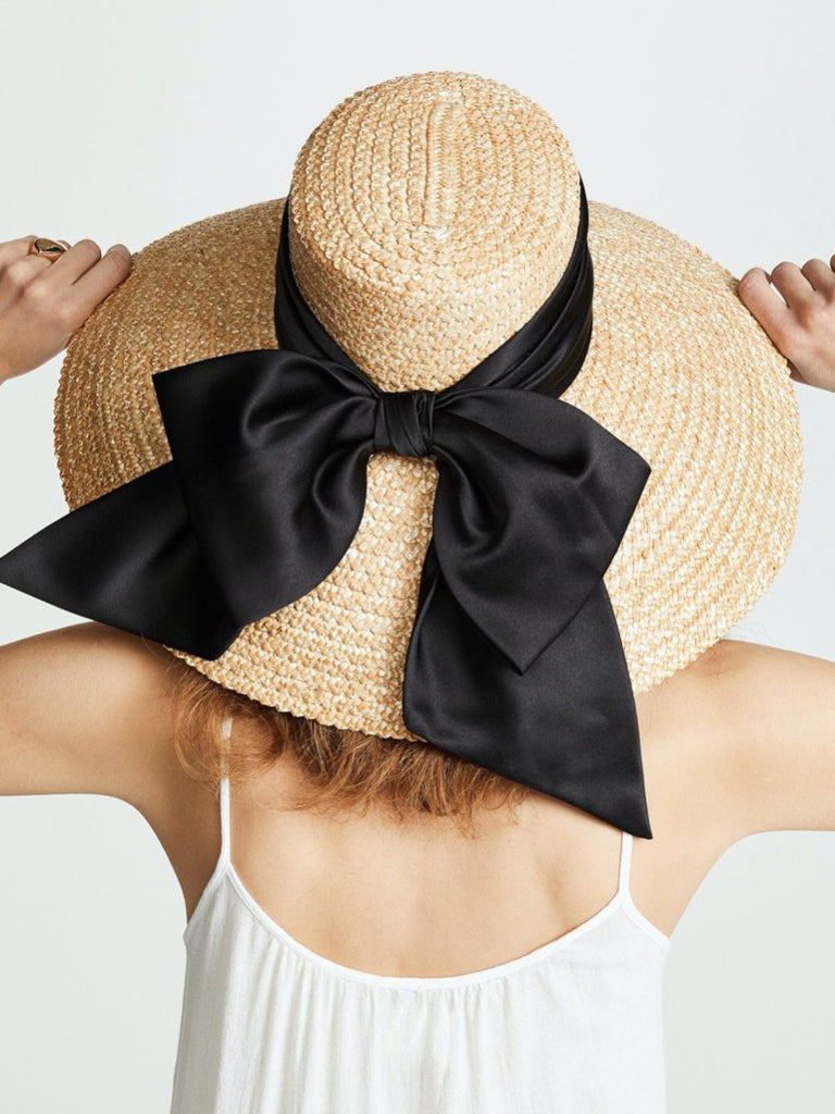 Mirabel satin-trimmed straw hat - Season Seven NYC