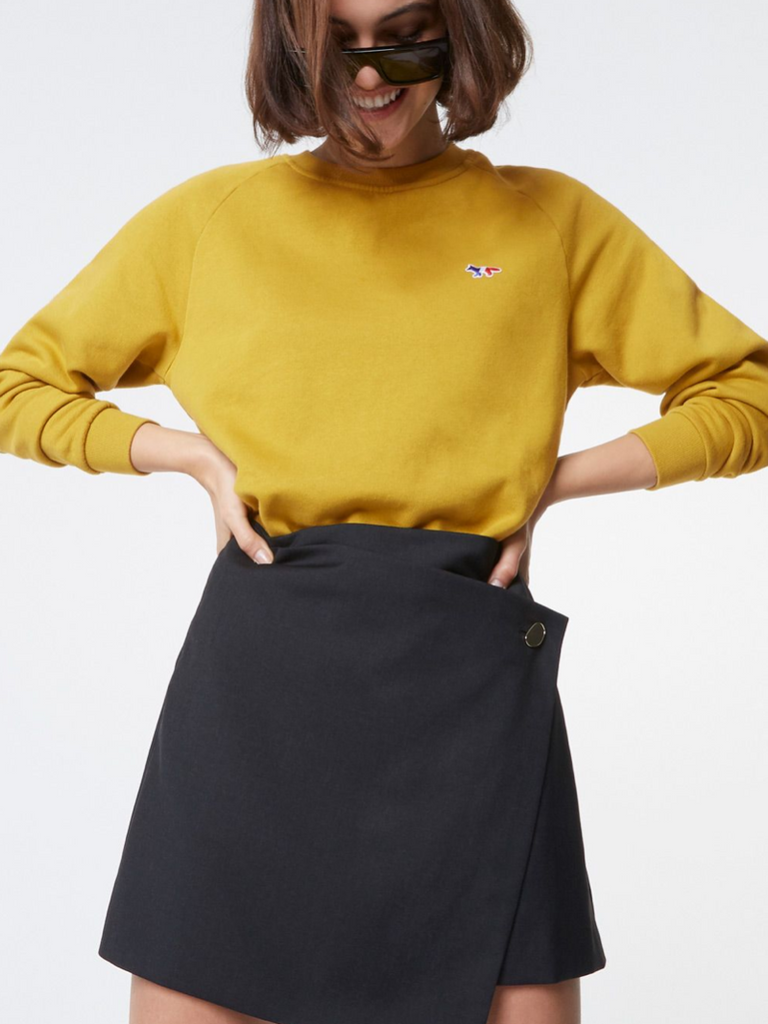 TRICOLOR FOX PATCH MUSTARD SWEATSHIRT - Season Seven NYC