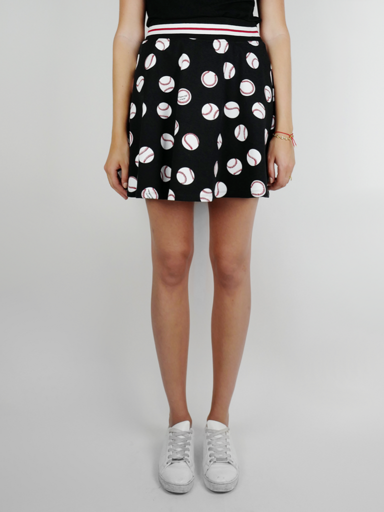 Black baseball printed skirt - Season Seven NYC