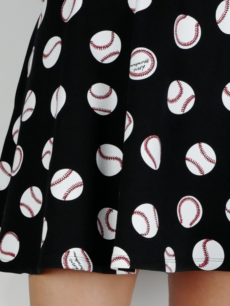 Black baseball printed skirt - Season Seven NYC