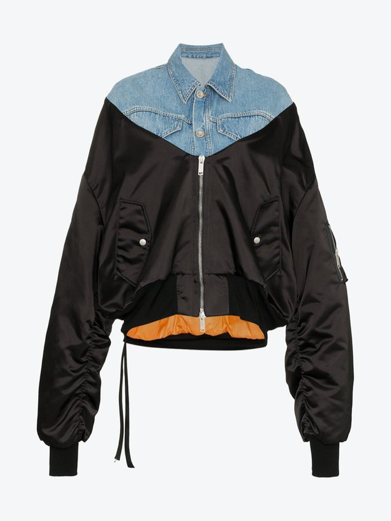 Unravel Project Denim Panelled Bomber Jacket - Season Seven NYC