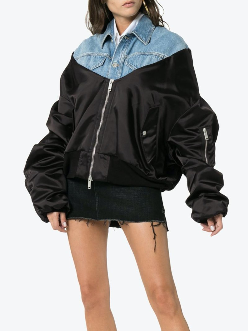 unof ❁︎ OVER FRILL JACKET Members Only Space Suit Silver Reflective Pullover Jacket