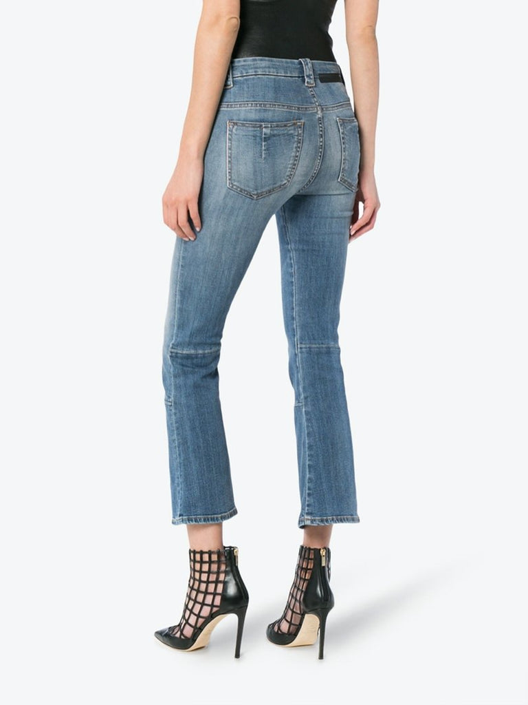 Mid Rise Lace-Up Cropped Kick Flare Jeans - Season Seven NYC