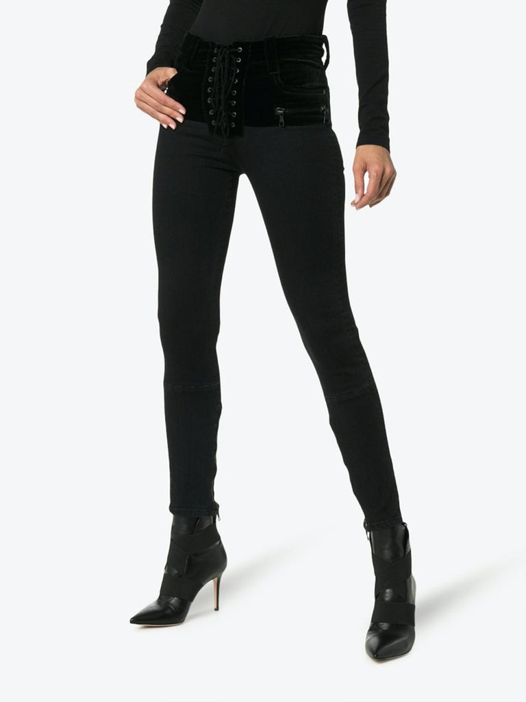 Velvet Panel Skinny Jeans - Season Seven NYC